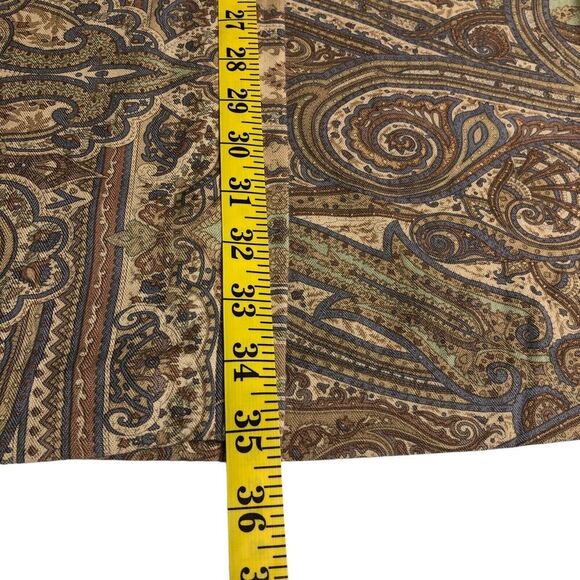 Vintage Van Heusen Skirt Womens M Paisley Wrap Front Button Rayon Neutral Boho - Picture 14 of 16